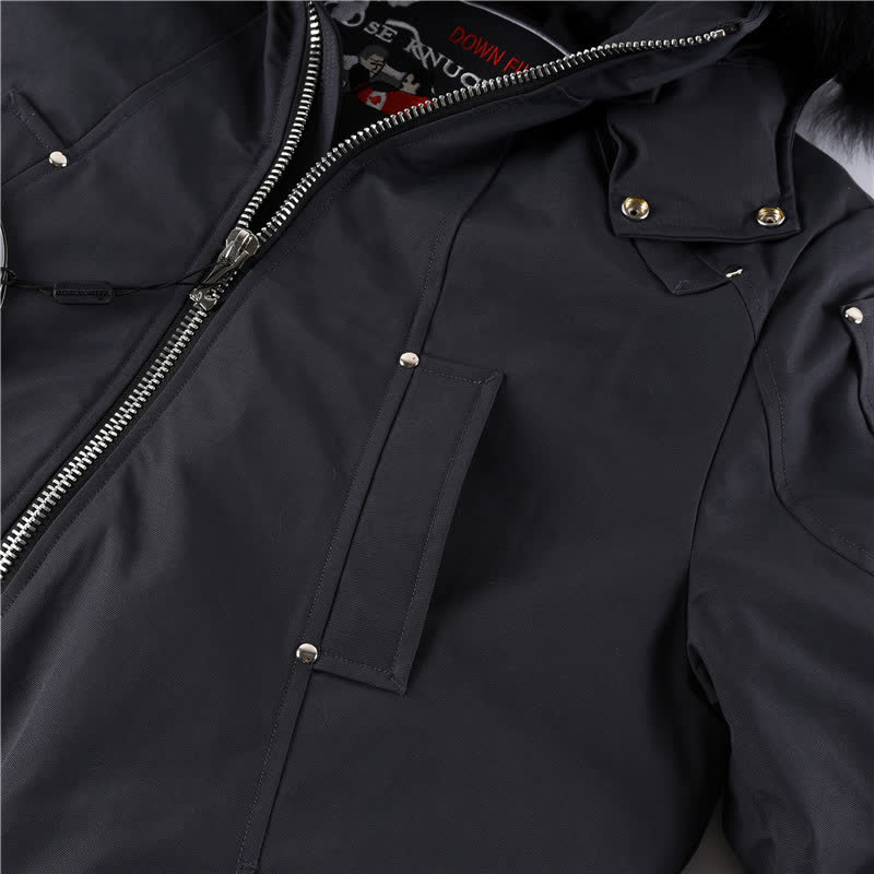 Moose Knuckles Fur-Trimmed Down Bomber Jacket
